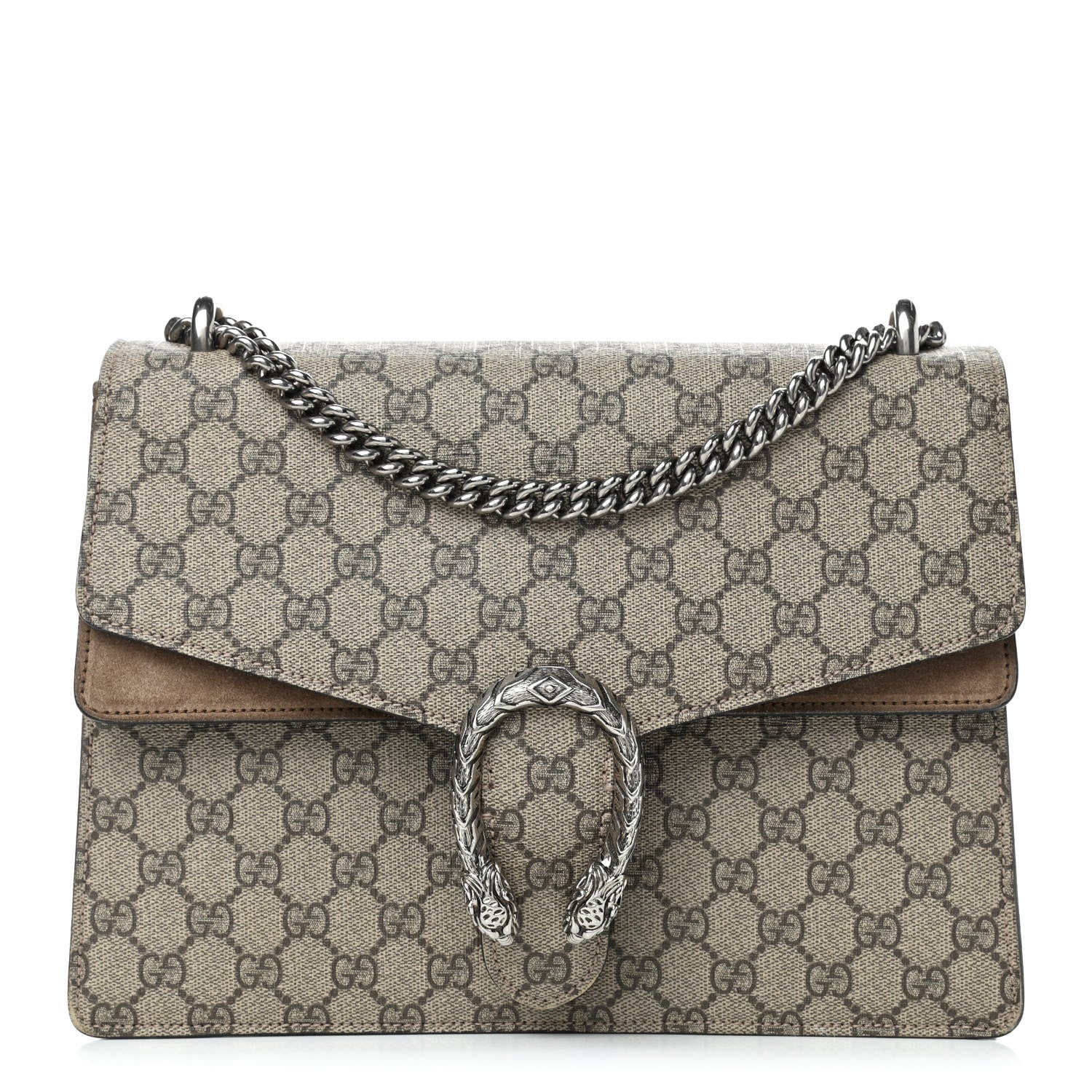 Gucci GG Supreme Monogram Medium Dionysus Shoulder Bag Taupe 1 of 7