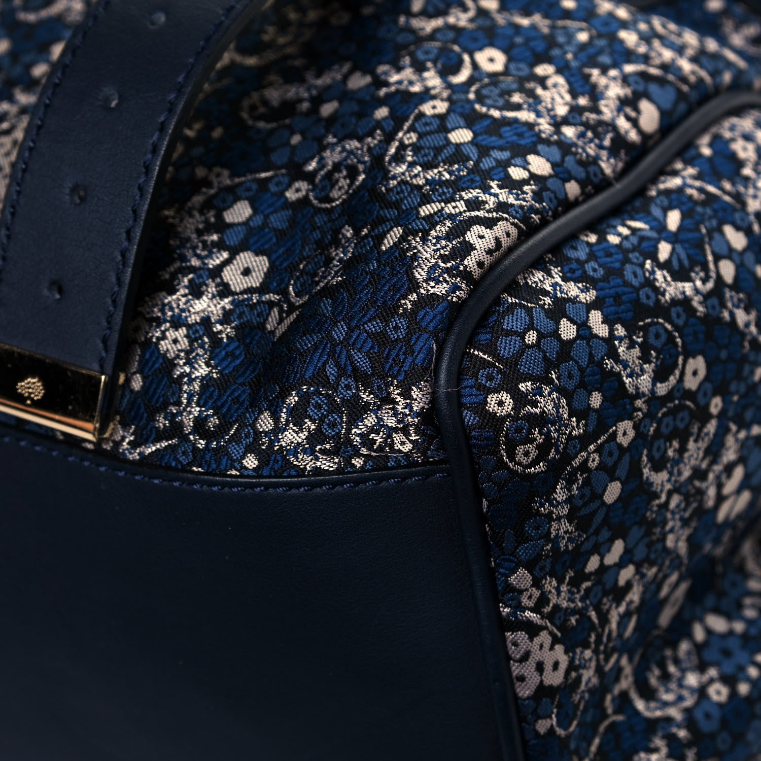 Mulberry Gecko Jacquard Floral Alexa Satchel Navy 8 of 10