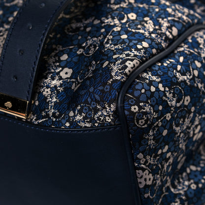 Mulberry Gecko Jacquard Floral Alexa Satchel Navy 8 of 10