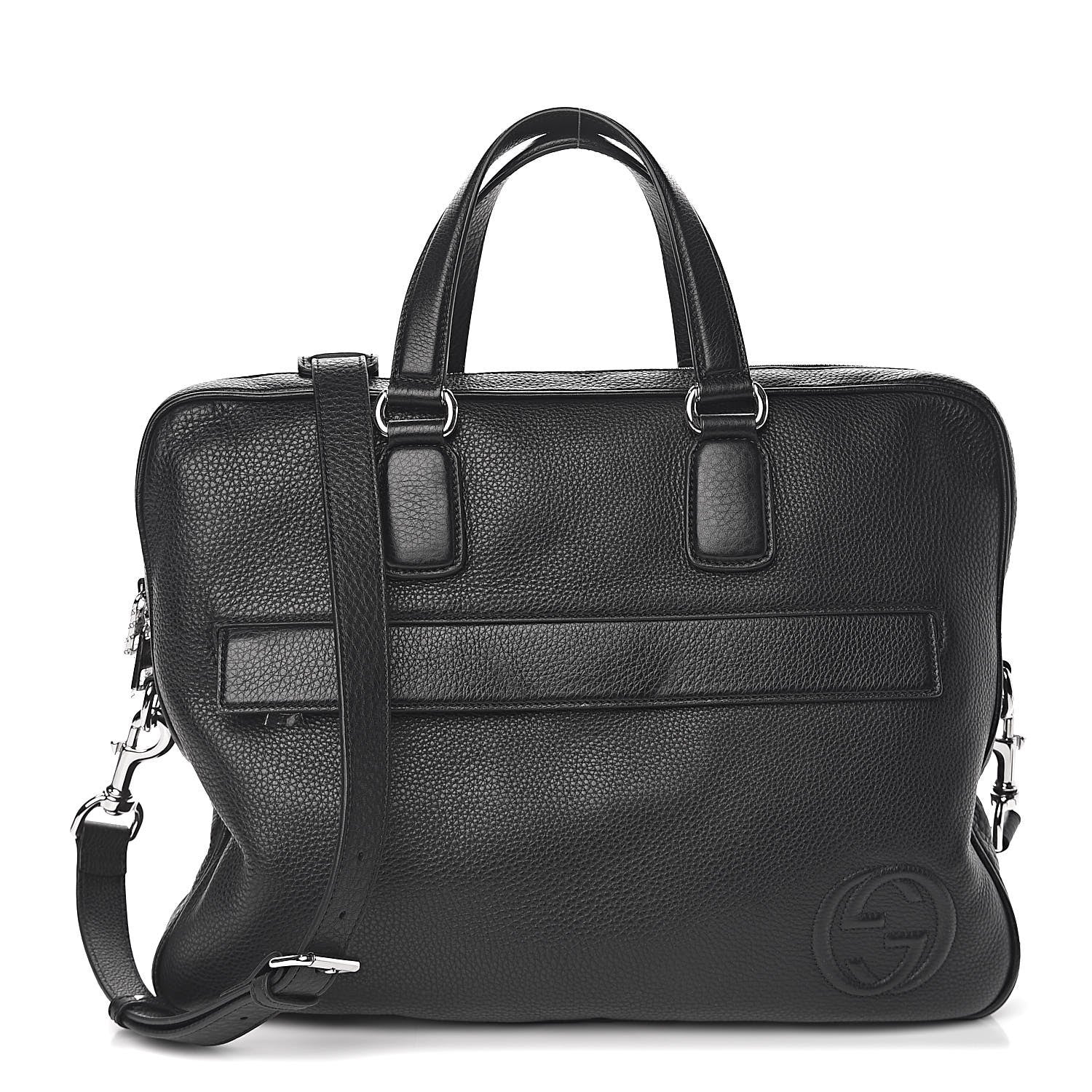 Gucci Pebbled Calfskin Large Soho Briefcase Black 1 of 10
