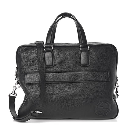 Gucci Pebbled Calfskin Large Soho Briefcase Black 1 of 10