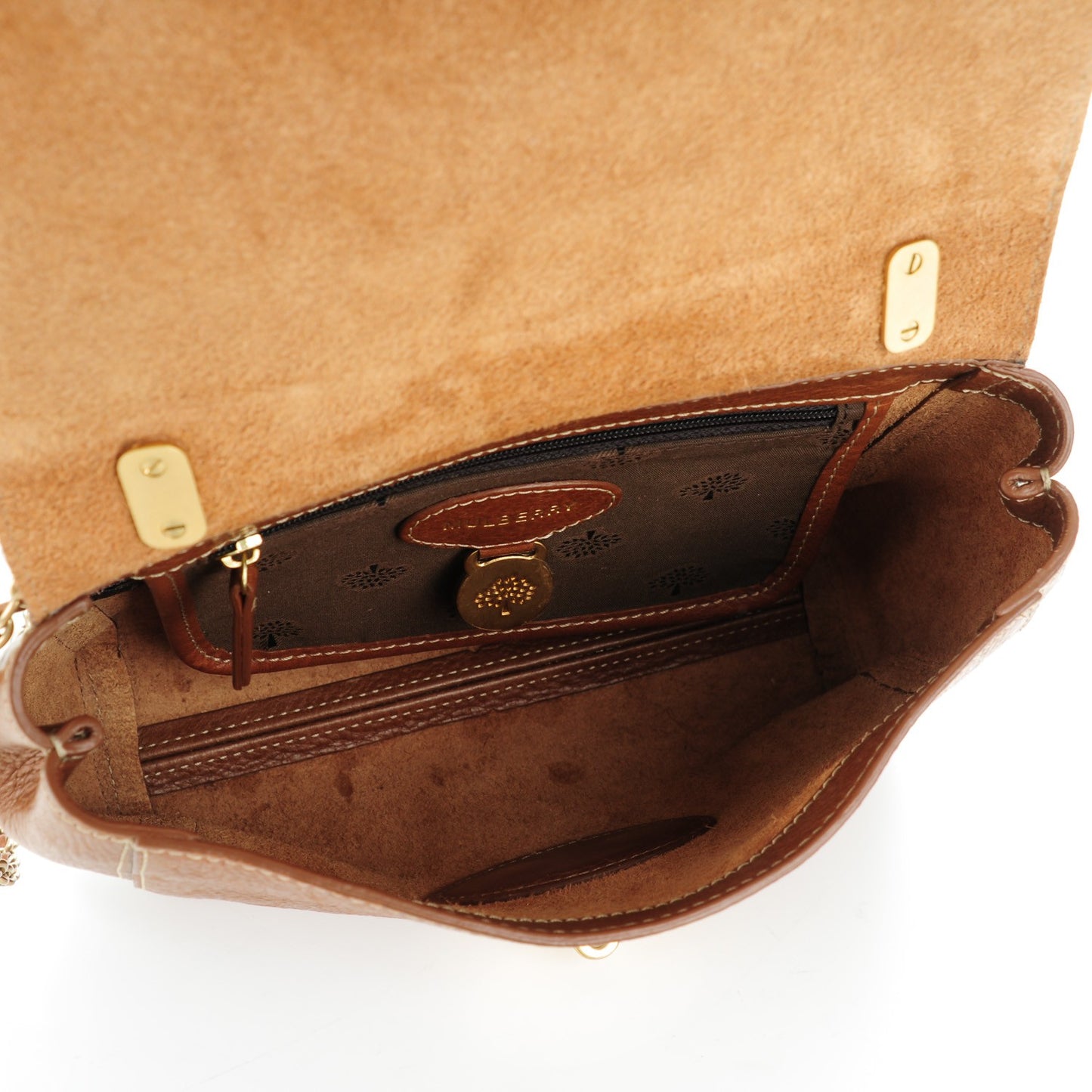 Natural Calfskin Small Lily Flap Oak