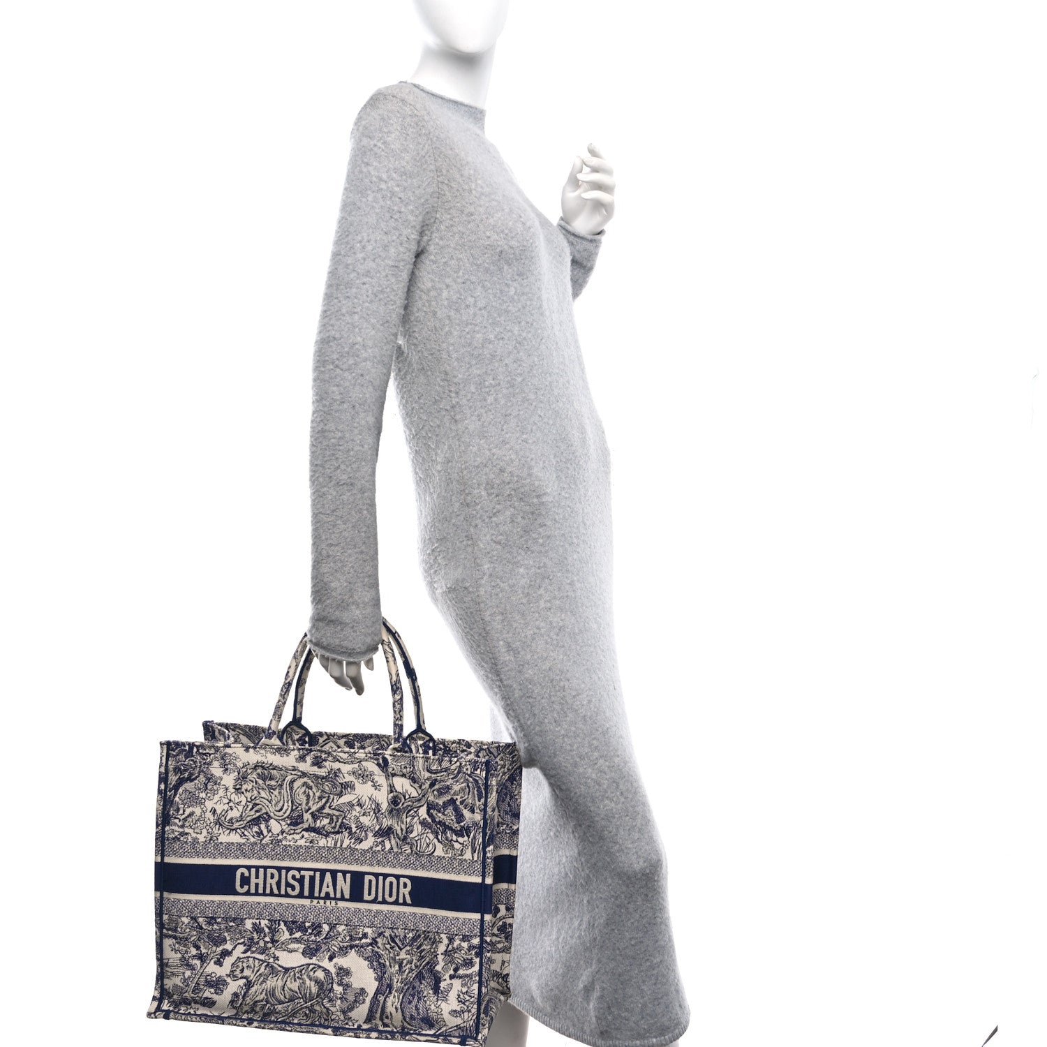 Christian Dior Canvas Embroidered Large Dioriviera Toile De Jouy Book Tote Blue 2 of 10