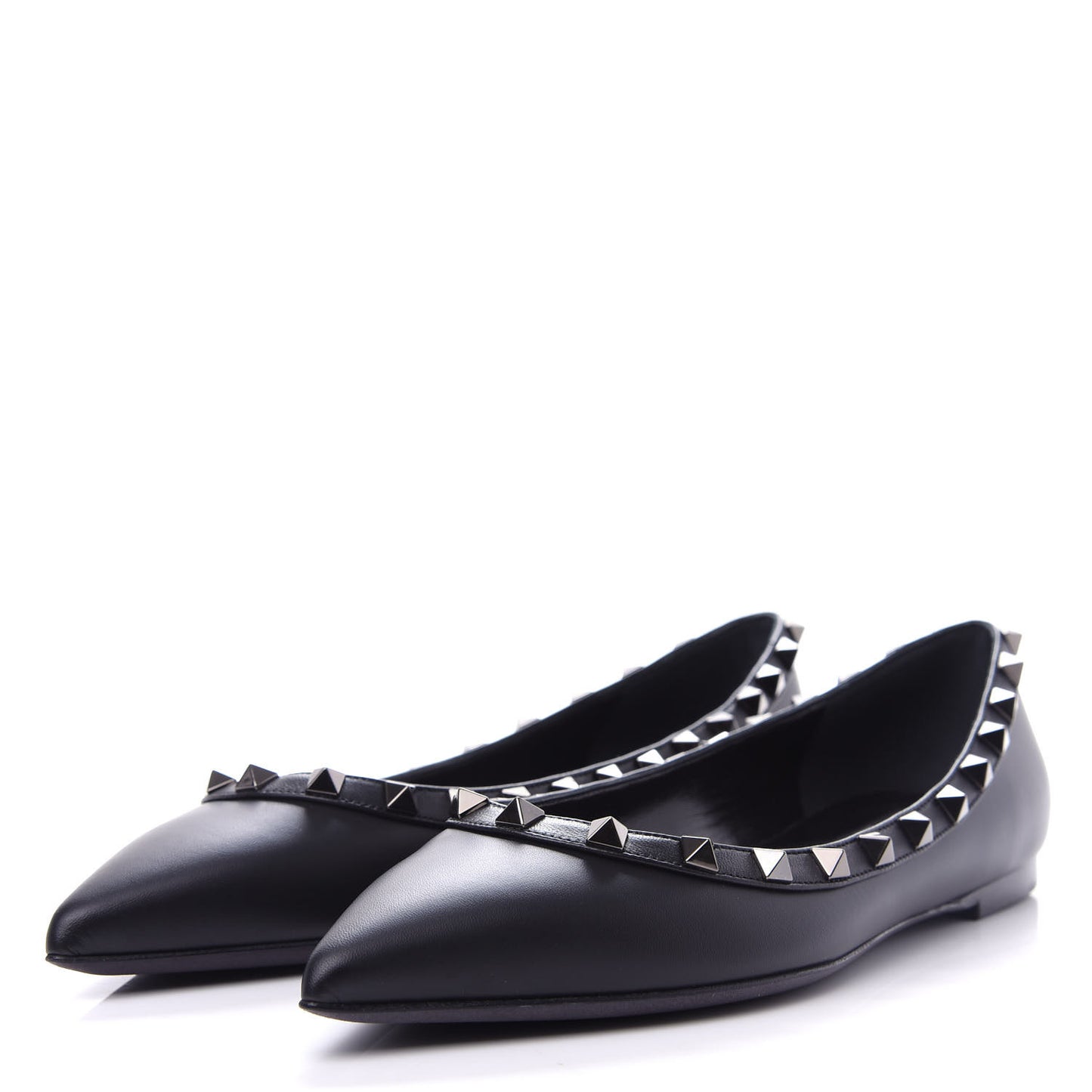 Nappa Rockstud Ballerina Flats 36.5 Black