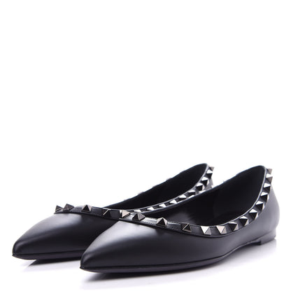Valentino Garavani Nappa Rockstud Ballerina Flats 36.5 Black 3 of 11