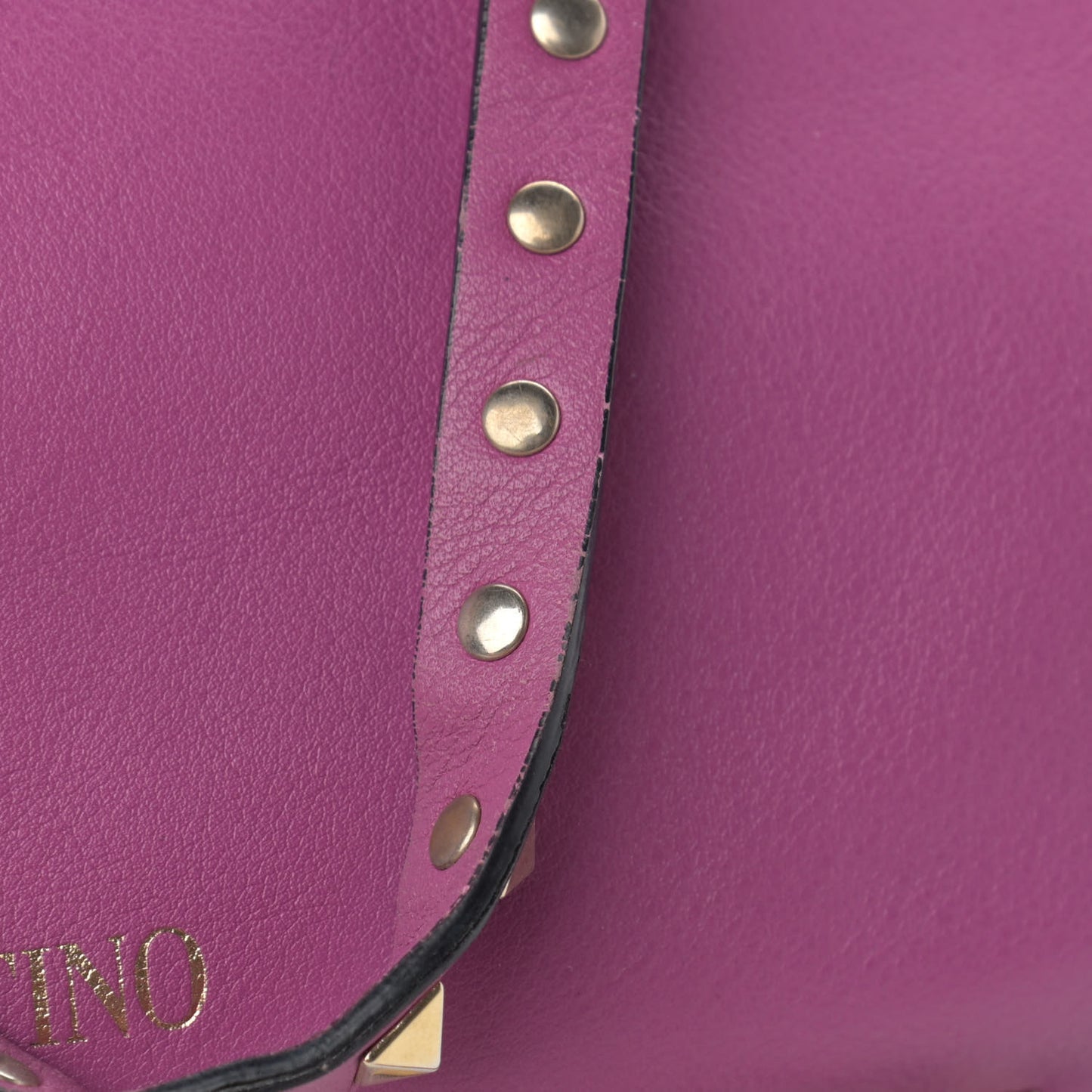 Vitello Small Rockstud Tote Purple Violet