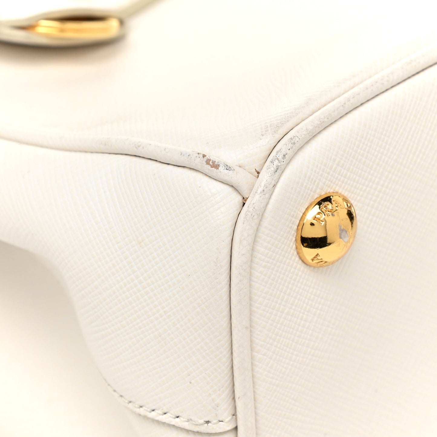 Saffiano Lux Small Galleria Double Zip Tote White
