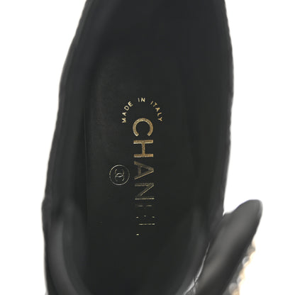 Chanel Shiny Lambskin Quilted Lace Up Combat Boots 37 Black 7 of 11