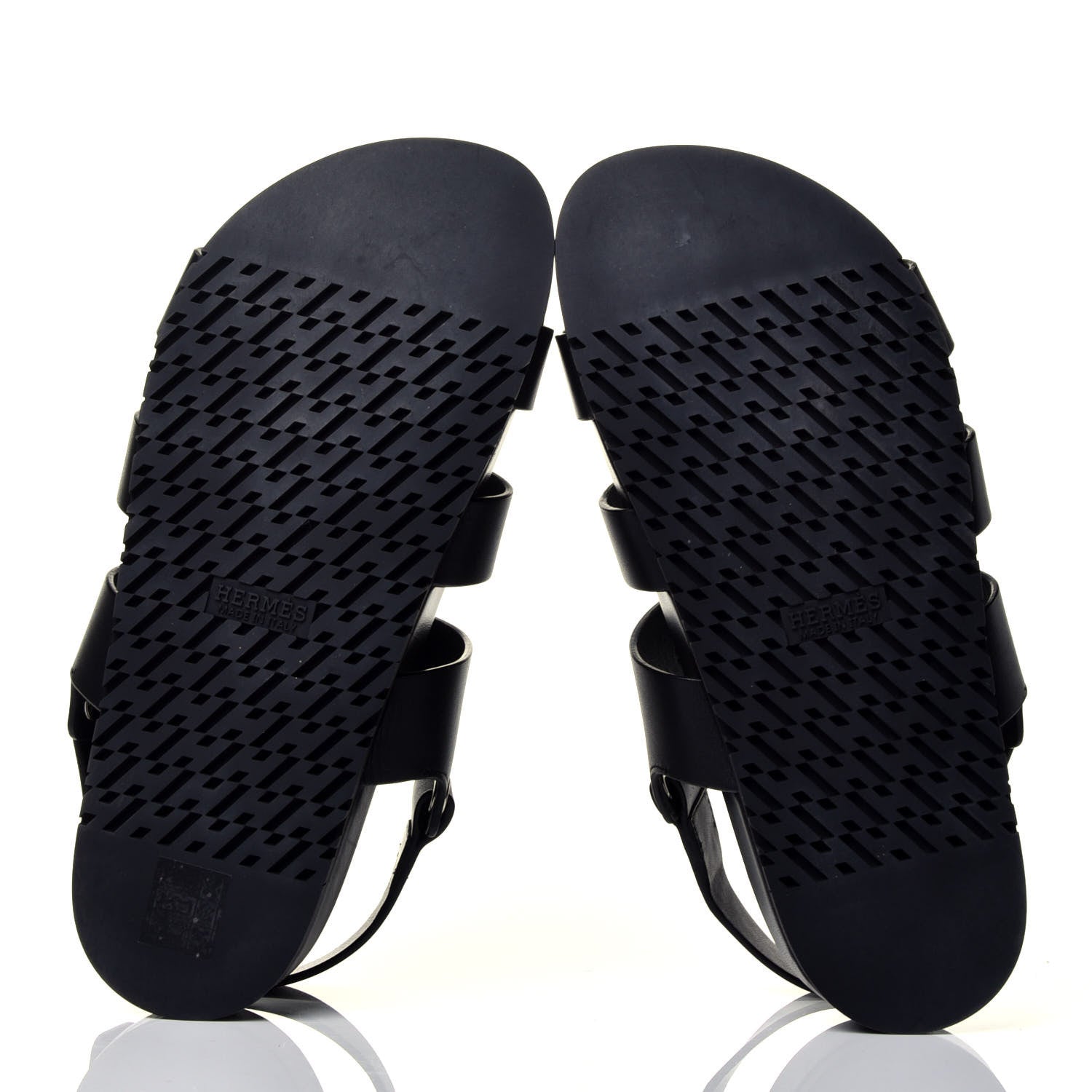 Hermes Calfskin Womens Takara Sandals 38.5 Black 5 of 7