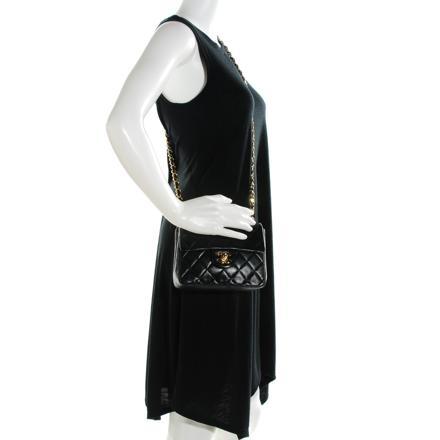 Chanel Lambskin Quilted Mini Square Flap Black 2 of 9