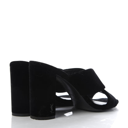Saint Laurent Velvet LouLou 95 Mules 37 Black 4 of 9