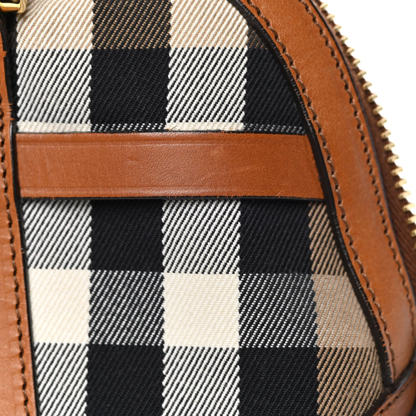 Bridle Calfskin House Check Small Orchard Bowling Bag Deep Claret