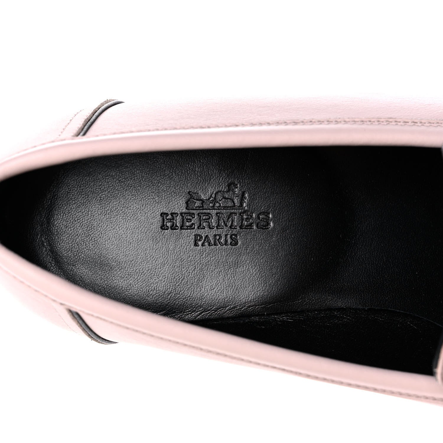 Hermes Calfskin Womens Paris Loafers 37.5 Rose Petale 6 of 9