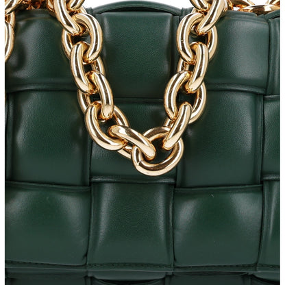 Bottega Veneta Lambskin Maxi Intreccio Padded Chain Cassette Crossbody Bag Raintree 6 of 8