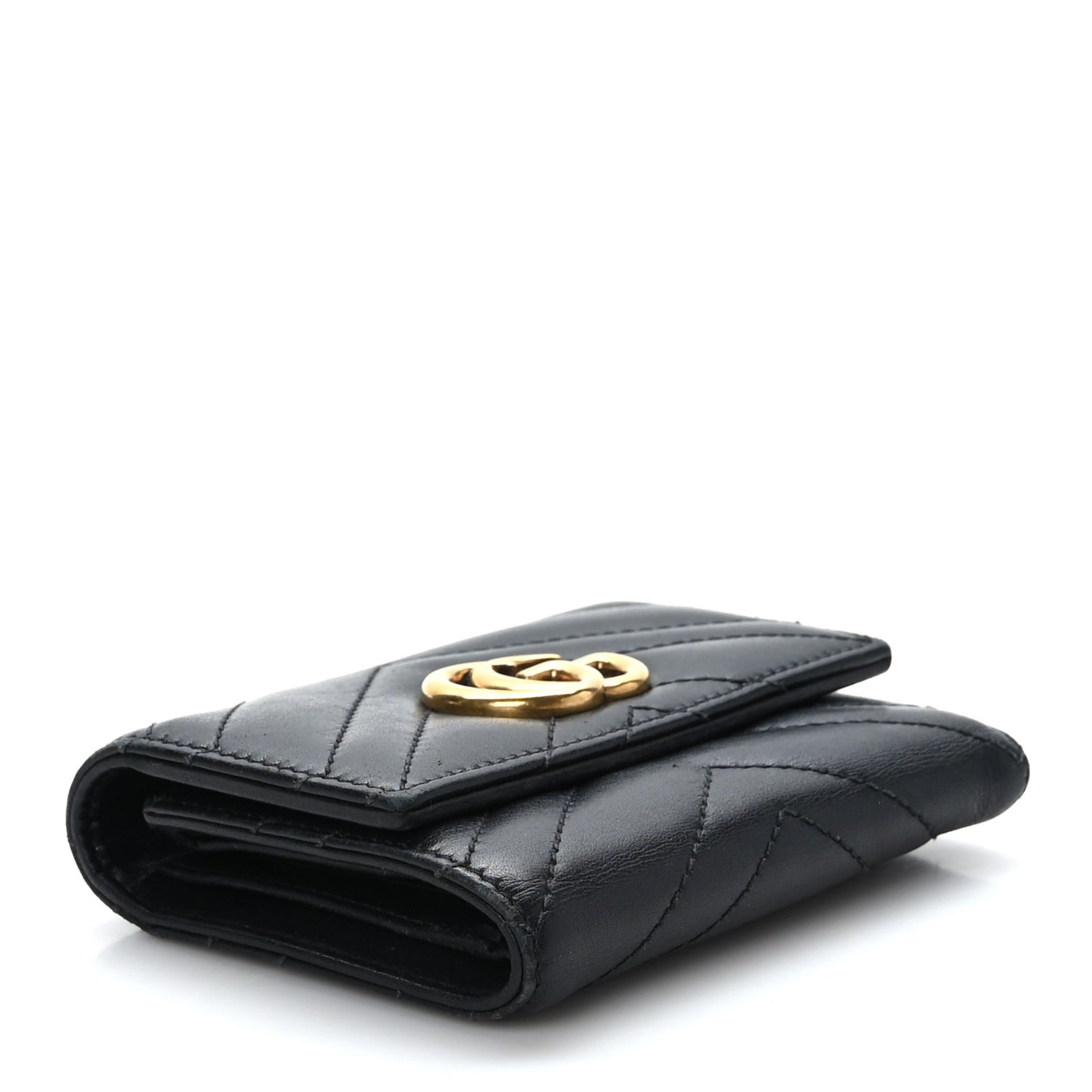 Calfskin Matelasse GG Marmont Wallet Black