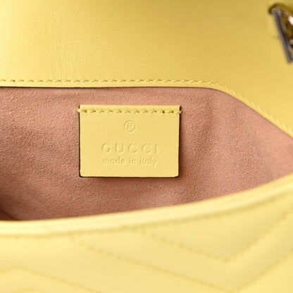 Gucci Calfskin Matelasse Super Mini GG Marmont Shoulder Bag Banana 6 of 10