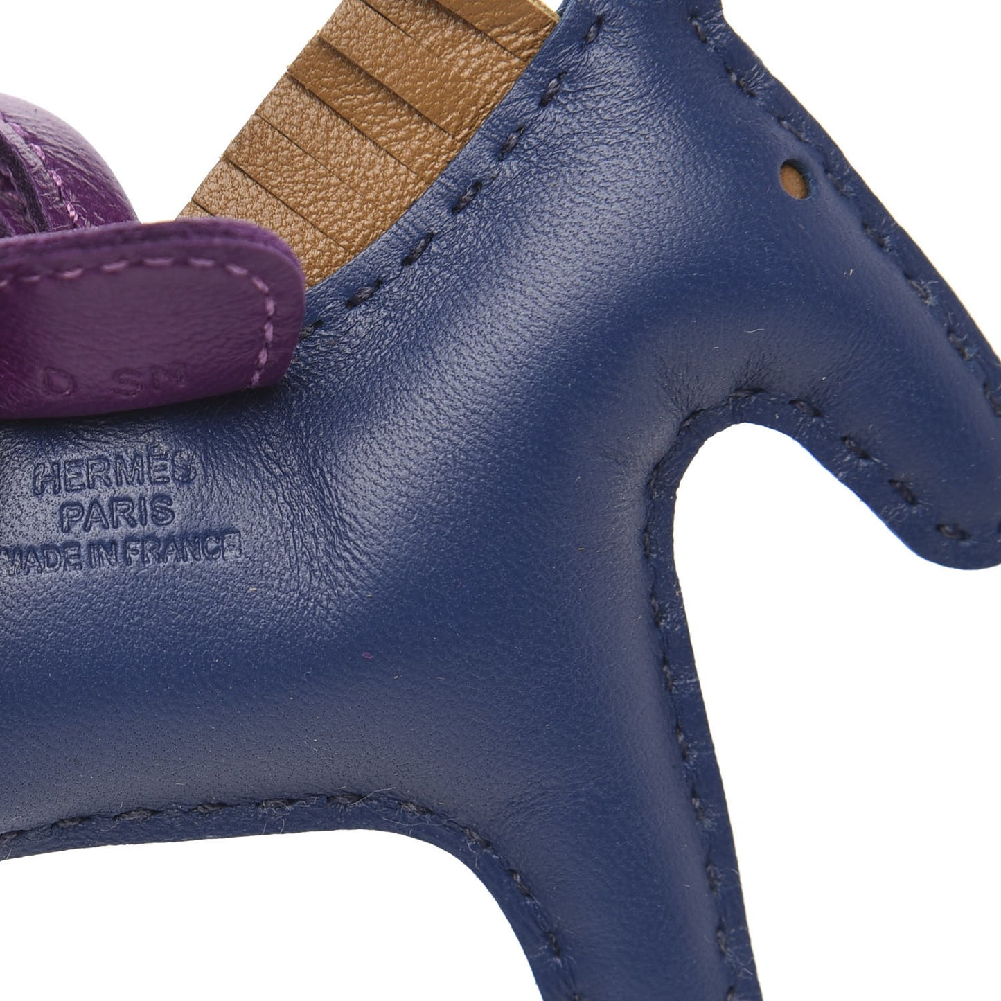 Milo Lambskin Grigri Rodeo Horse Bag Charm PM Bleu de Malte Kraft Violet