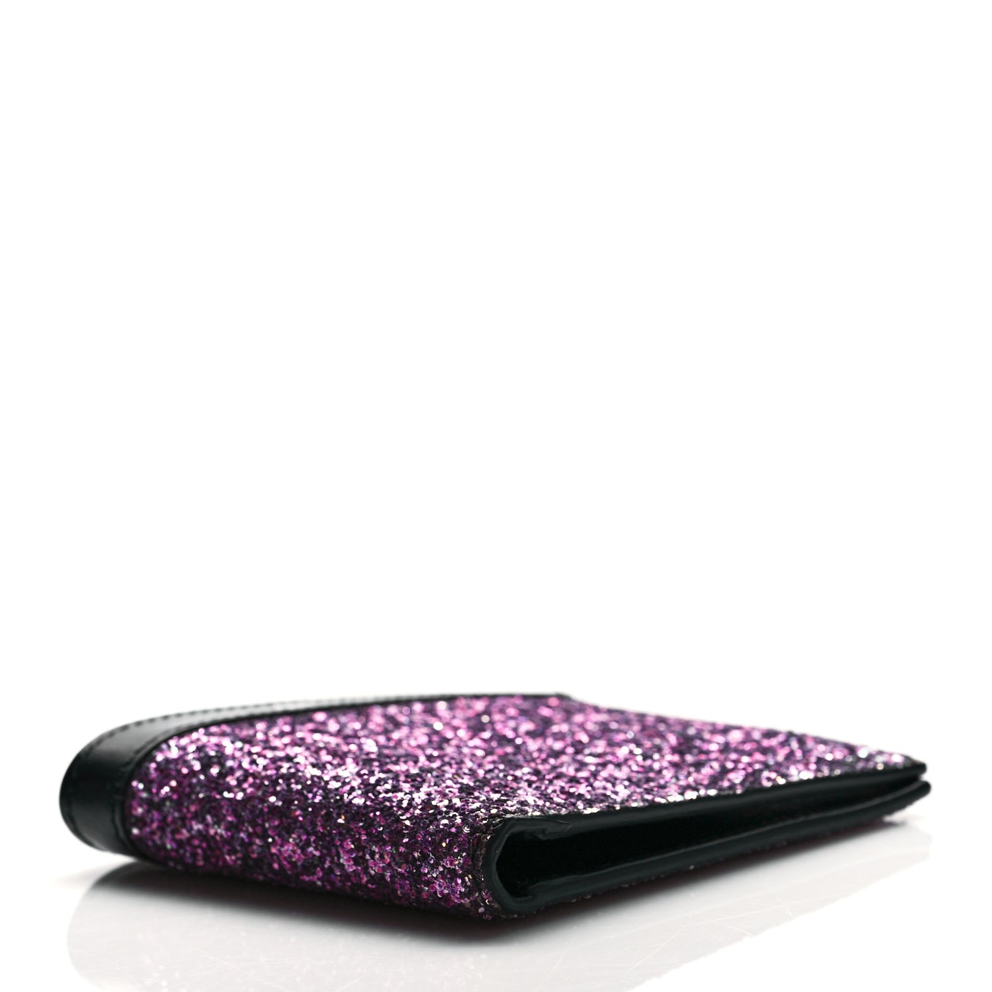 Calfskin Sequin Bifold Wallet Pink