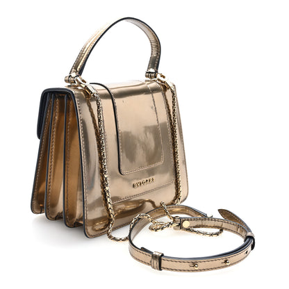 Bulgari Metallic Calfskin Serpenti Forever Top Handle Bronze 3 of 9