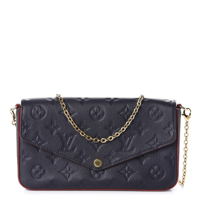 Louis Vuitton Empreinte Pochette Felicie Chain Wallet Marine Rouge 1 of 12