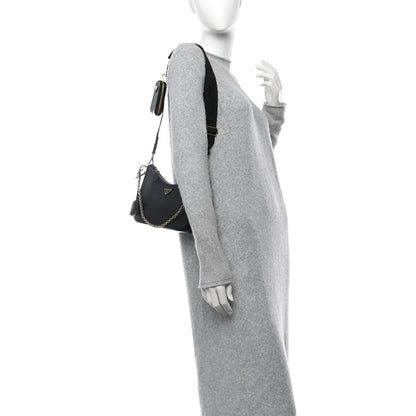 Prada Saffiano Lux Re-Edition 2005 Shoulder Bag Black 2 of 11