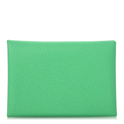 Hermes Epsom Verso Calvi Duo Card Case Vert Comics Vert Fizz 1 of 9