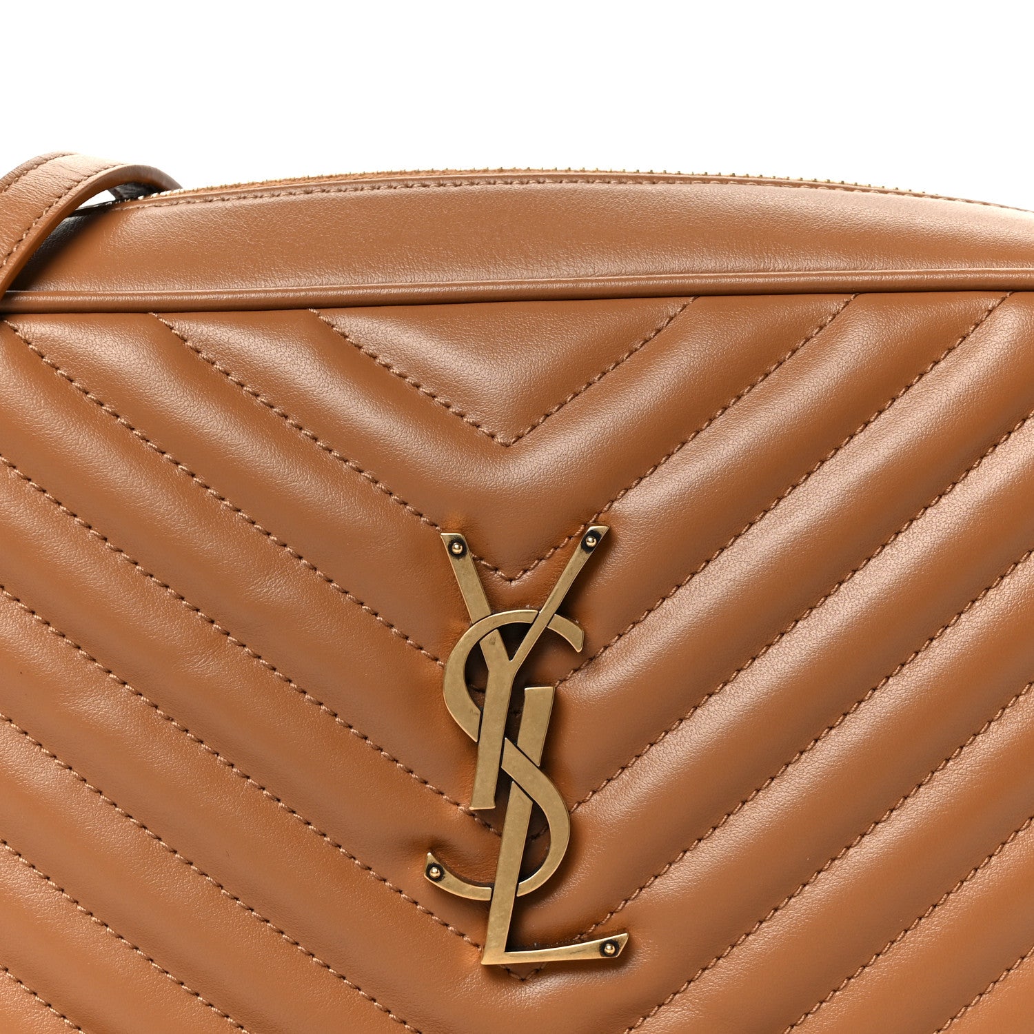Saint Laurent Calfskin Matelasse Monogram Lou Camera Bag Cinnamon 8 of 10