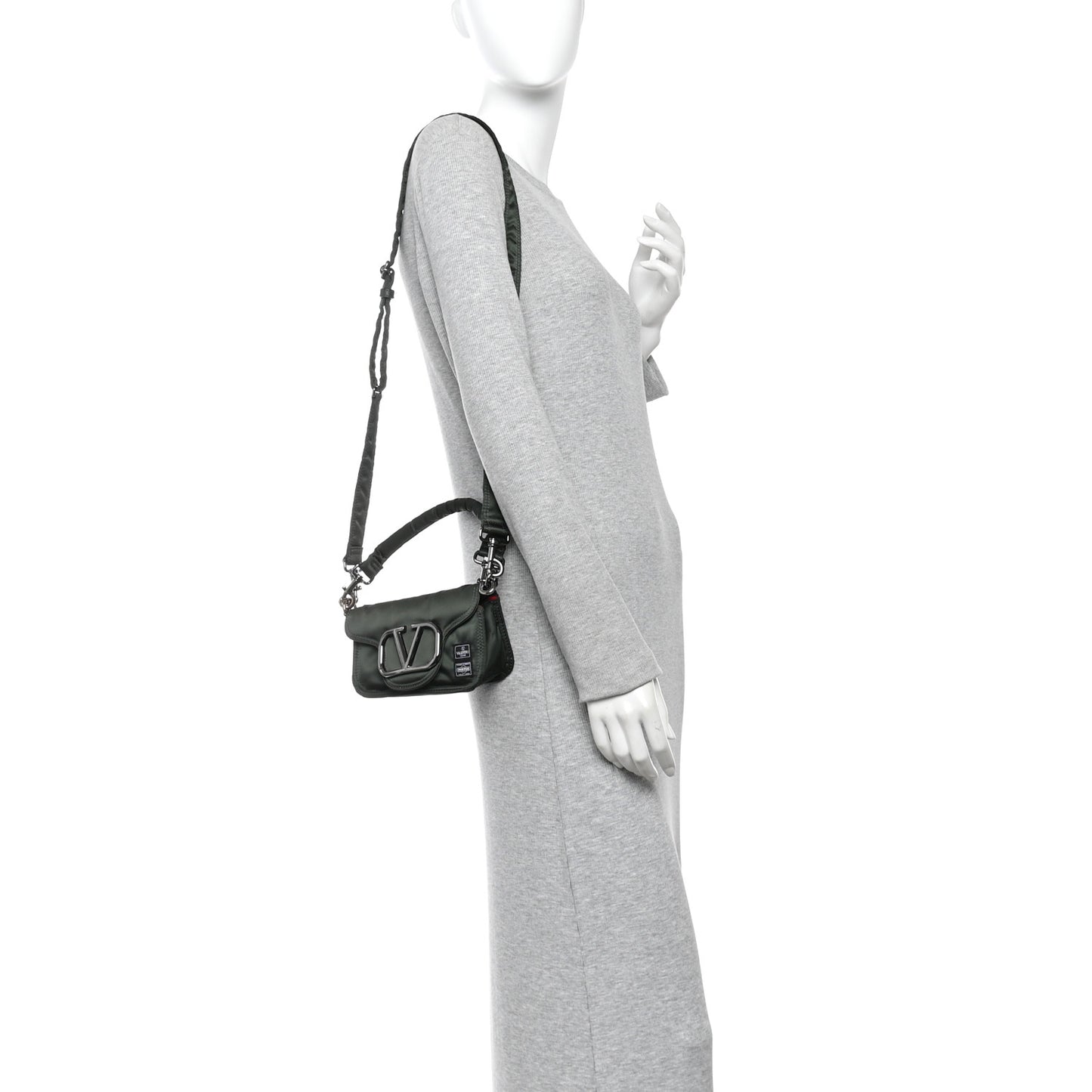 X PORTER Technical Fabric Vlogo Loco Small Crossbody Bag Khaki