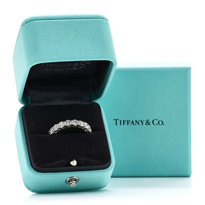 Tiffany Platinum Diamond 3.7mm Embrace Eternity Band Ring 53 6.5 5 of 5