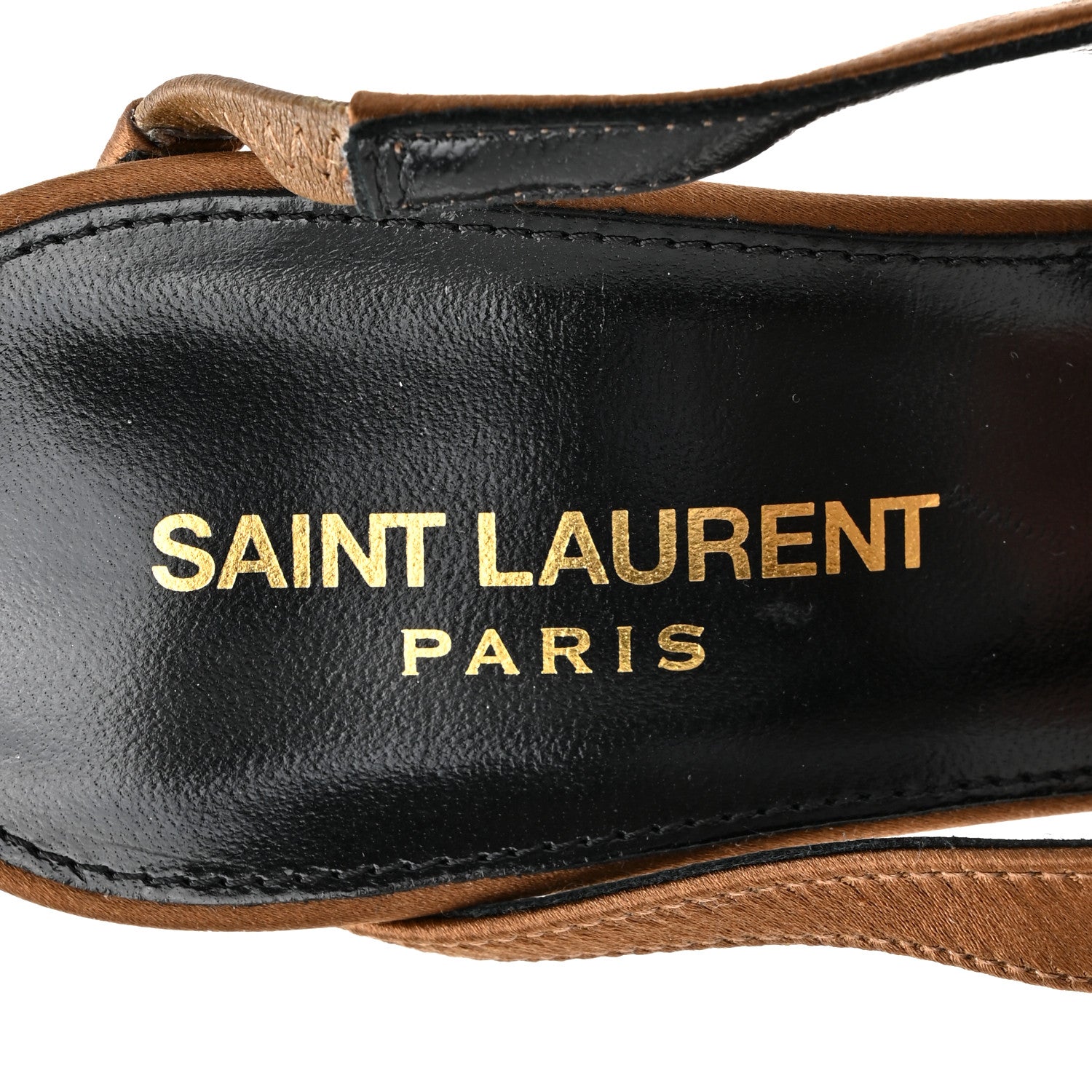Saint Laurent Silk Satin Faye 110 Pumps 38 Deep Cognac 7 of 9