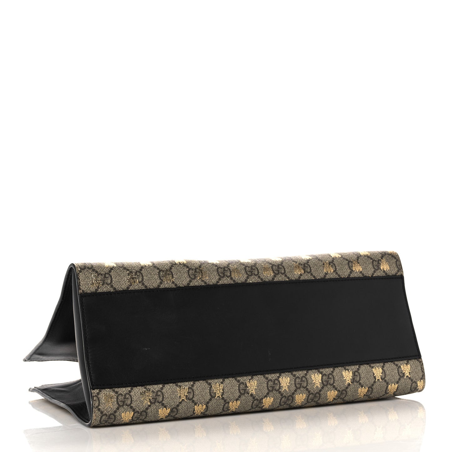 GG Supreme Monogram Bees Medium Padlock Tote Beige Oro Black
