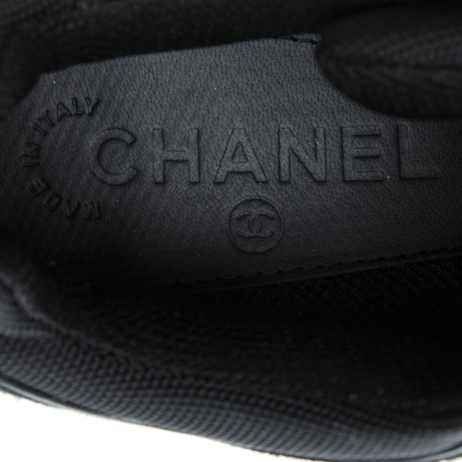 Chanel Suede Calfskin CC Sneakers 37 Black 7 of 8
