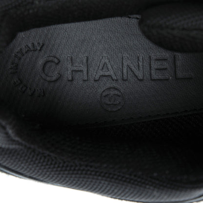 Chanel Suede Calfskin CC Sneakers 37 Black 7 of 8