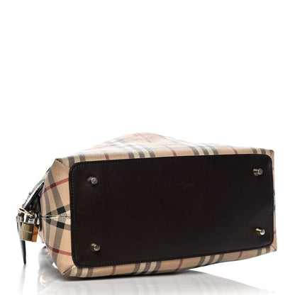 Burberry Haymarket Check Thornley Satchel Chocolate 4 of 13