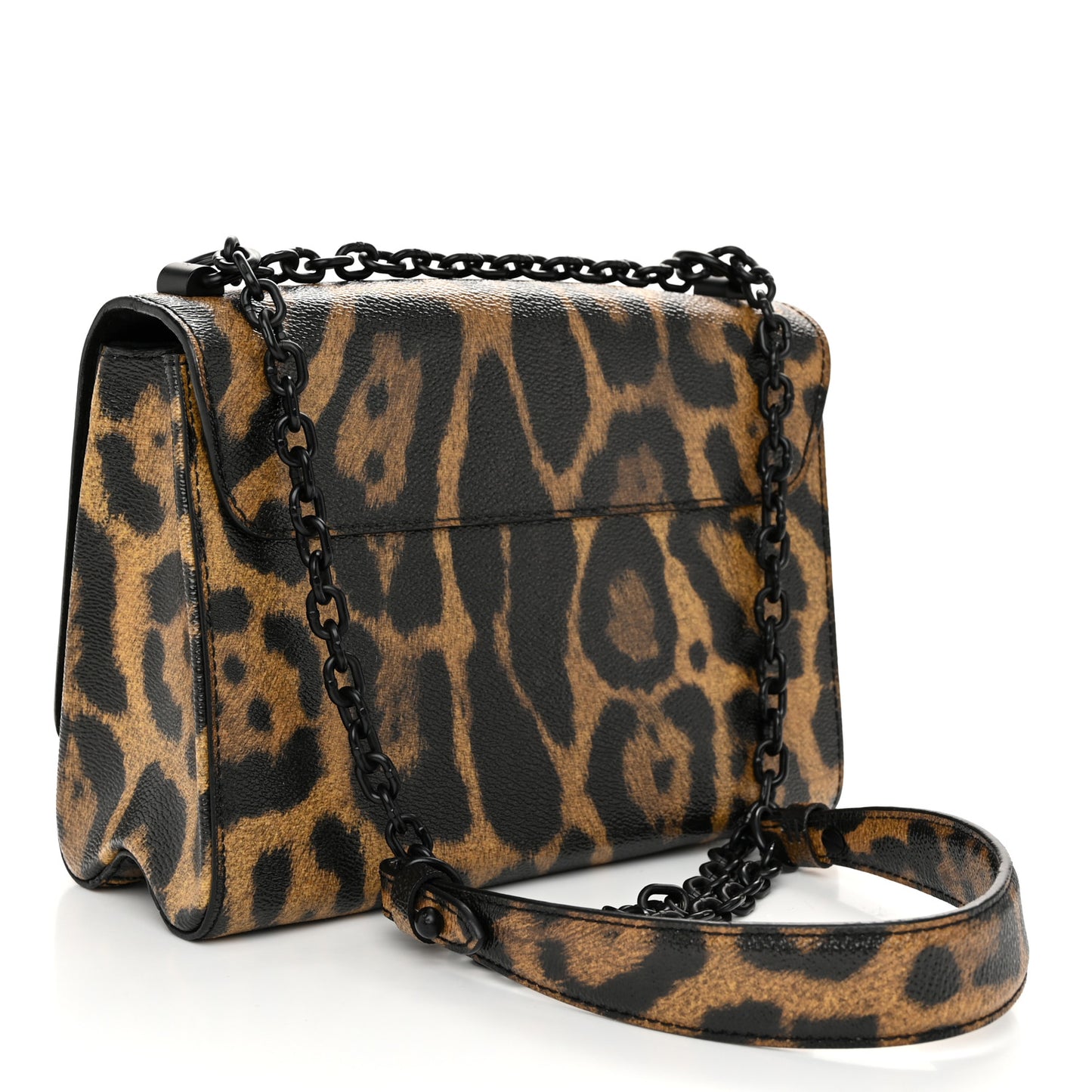 Calfskin Wild Animal Print Twist Shoulder Bag MM