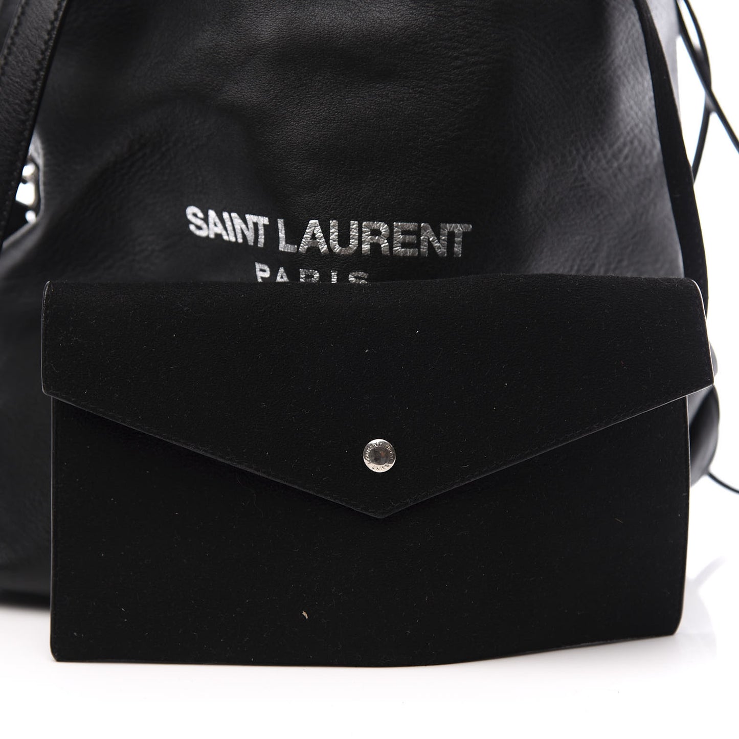 Lambskin Teddy Drawstring Bag Black