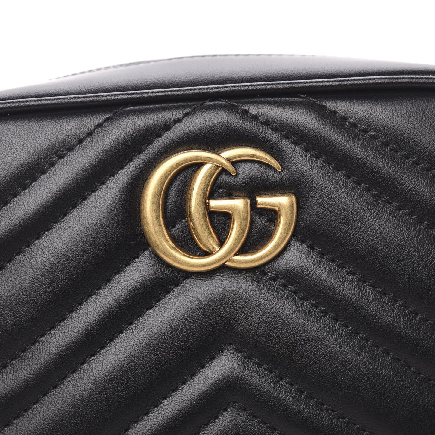 Calfskin Matelasse Mini GG Marmont Chain Shoulder Bag Black