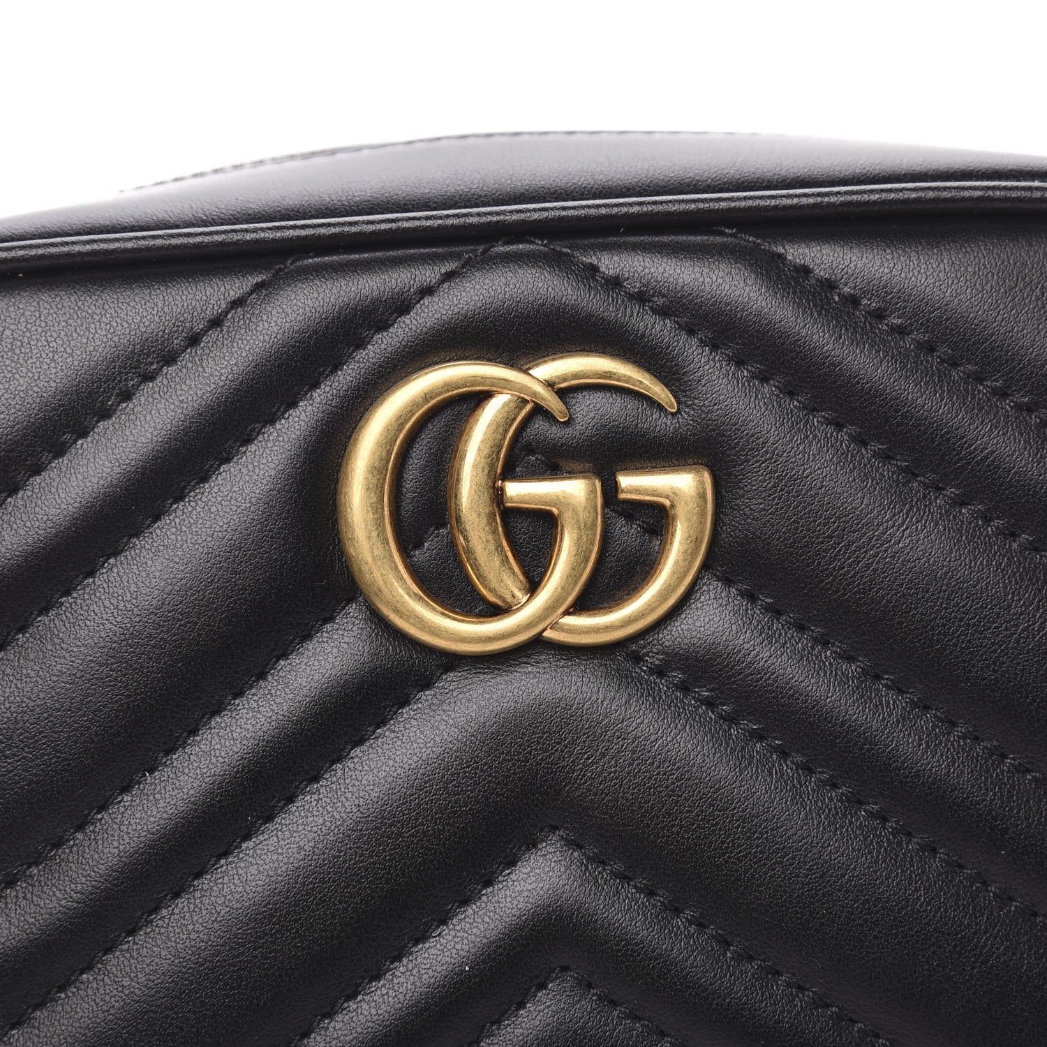 Gucci Calfskin Matelasse Mini GG Marmont Chain Shoulder Bag Black 8 of 11