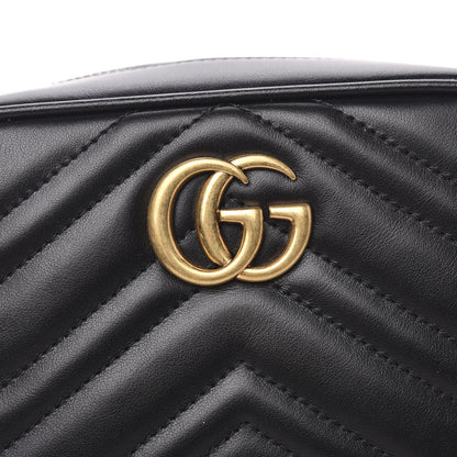 Gucci Calfskin Matelasse Mini GG Marmont Chain Shoulder Bag Black 8 of 11