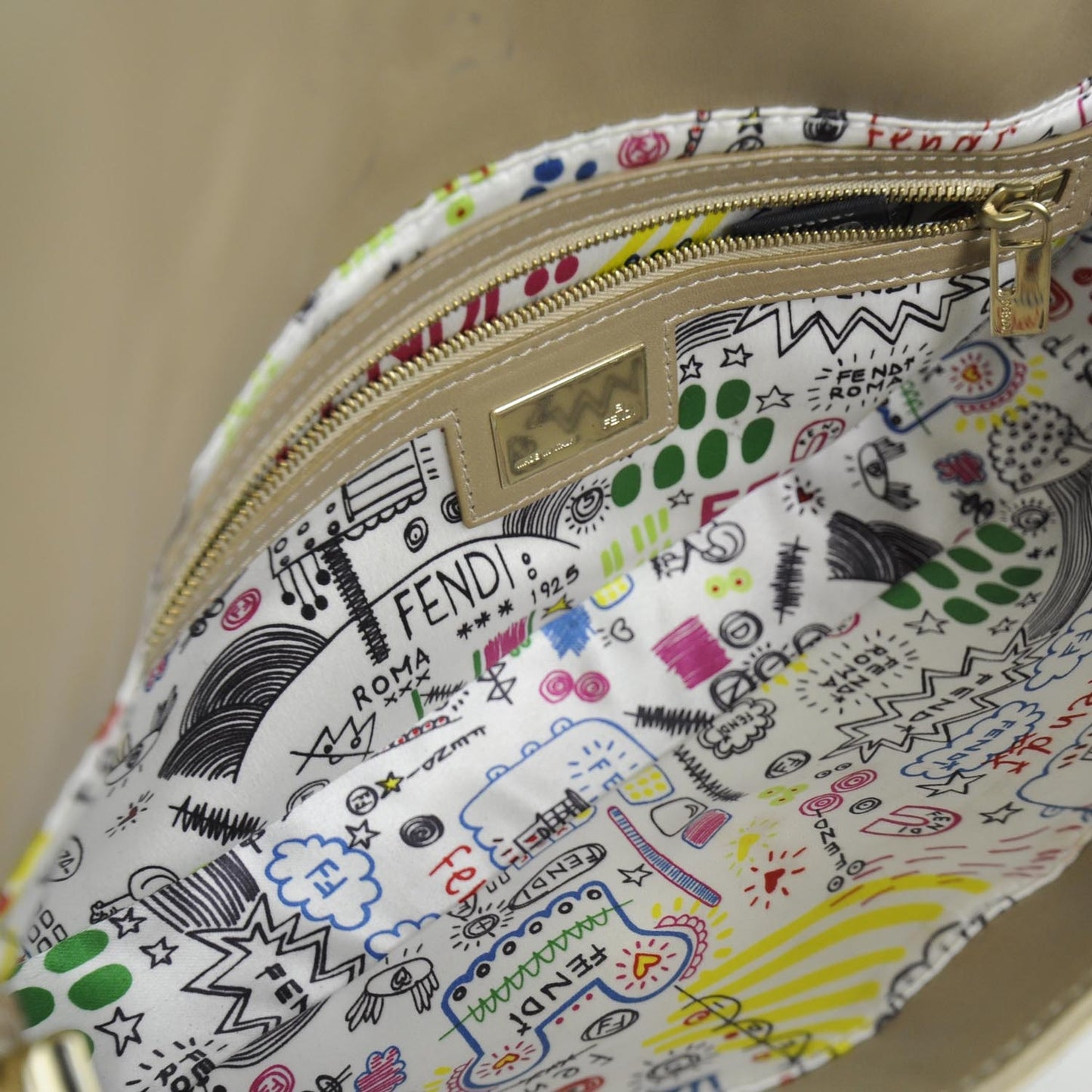 Nappa Logo Embossed Baguette Metallic