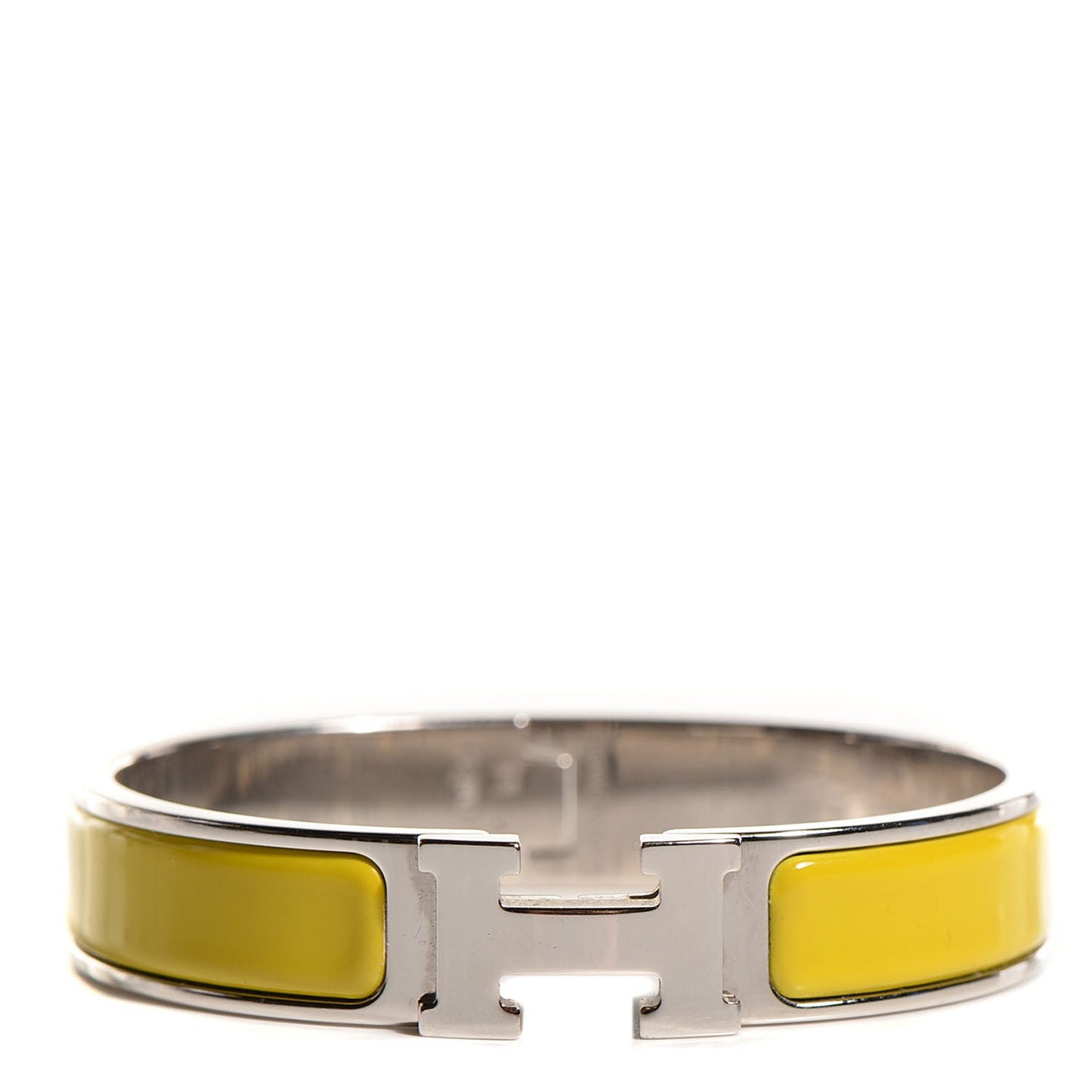 Enamel Narrow Clic Clac H Bracelet PM Chartreuse