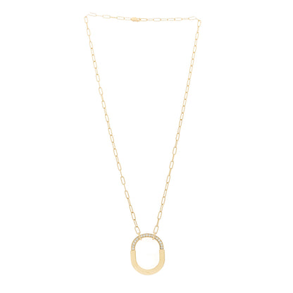 Tiffany 18K Yellow Gold Diamond Medium Lock Pendant Necklace 3 of 6