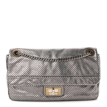 Chanel Metallic Crackled Calfskin Perforated Drill Flap Bronze 1 of 10