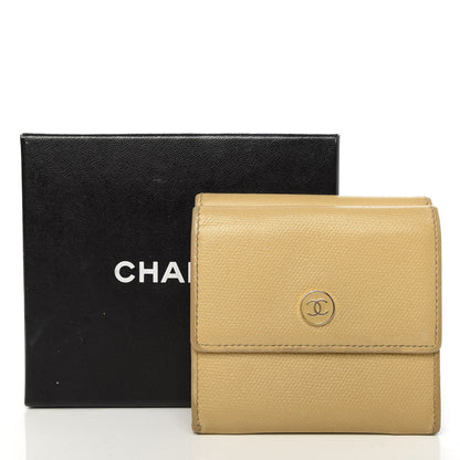 Chanel Grained Calfskin CC Button Compact Wallet Beige 11 of 11