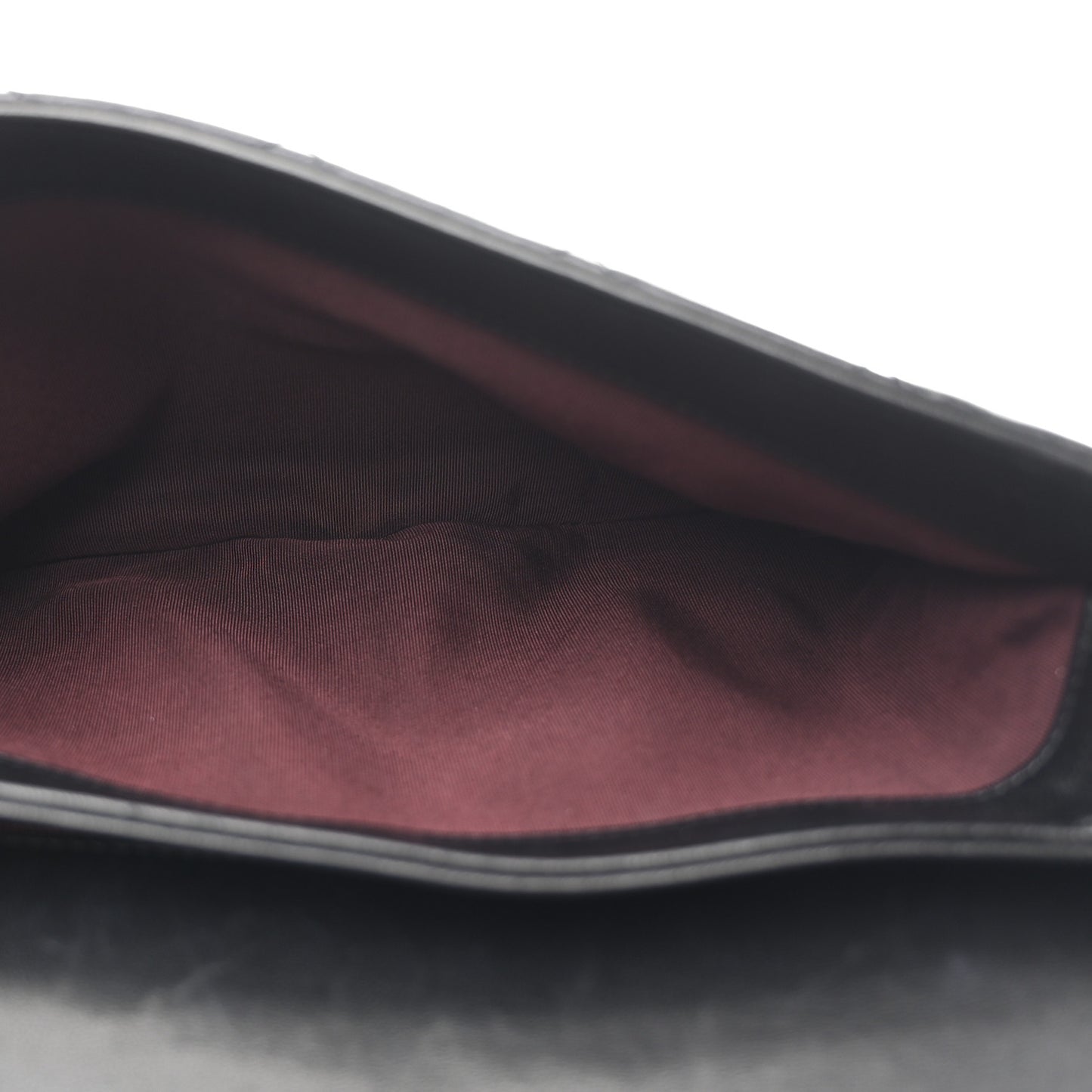 Lambskin Quilted Retro Label Clutch Black