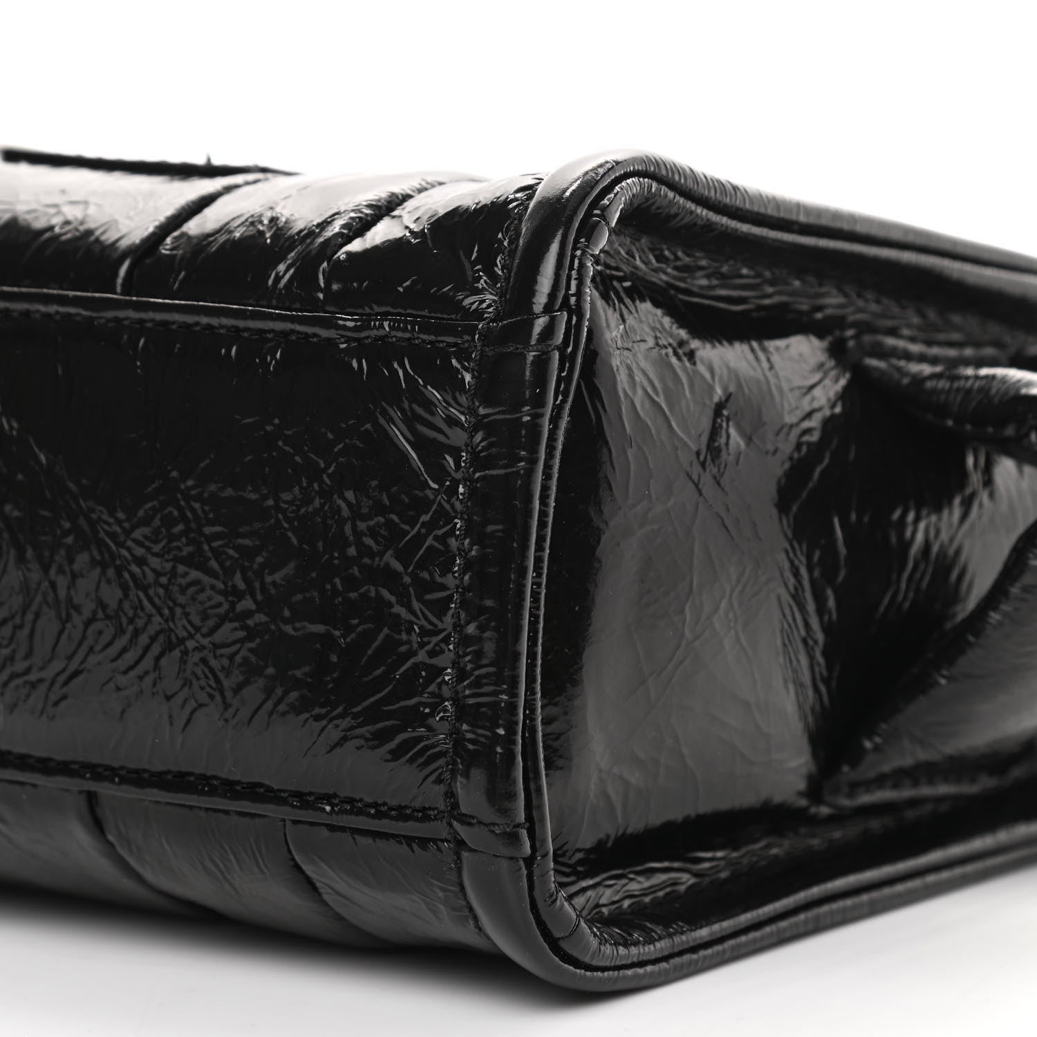 Marc Jacobs Shiny Crinkled Lambskin Micro The Tote Bag Black 9 of 9
