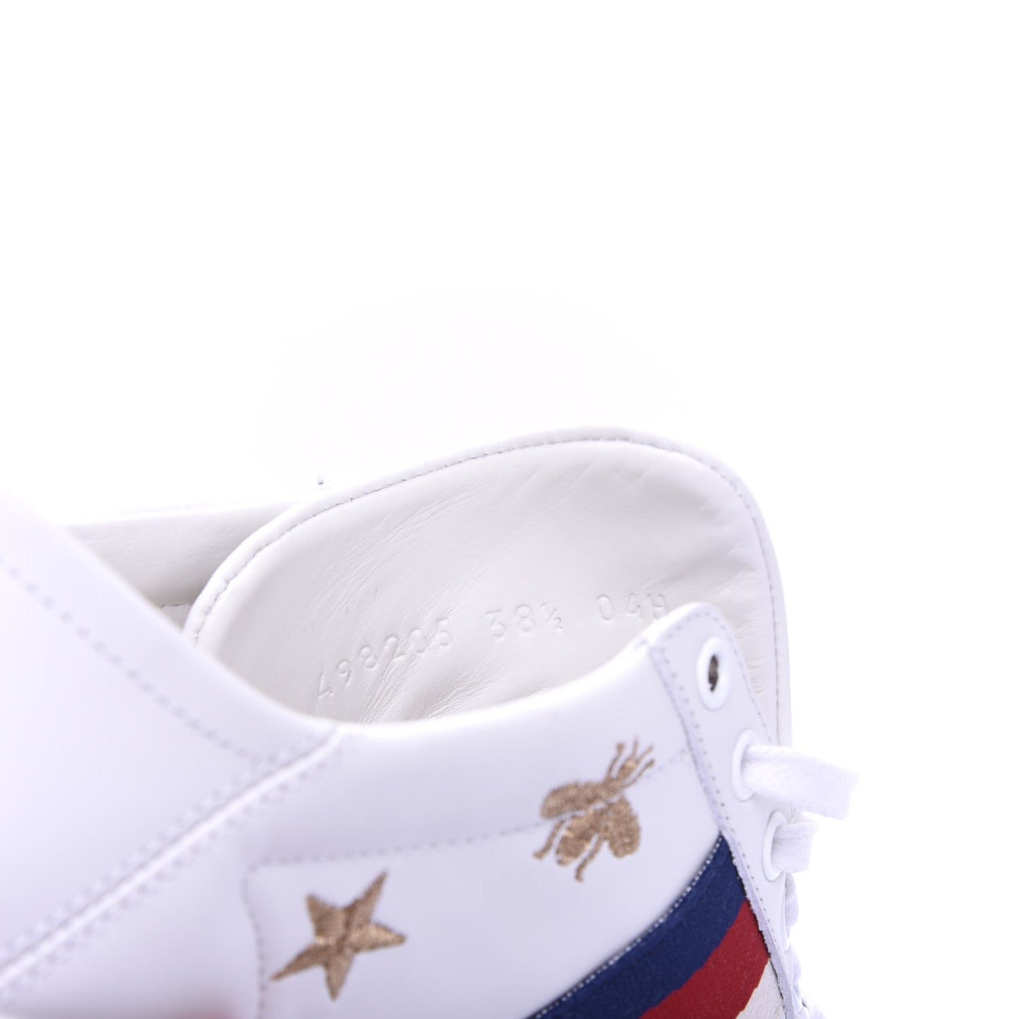 Calfskin Bee Star Embroidered Sylvie Web Ace Sneakers 38.5 White