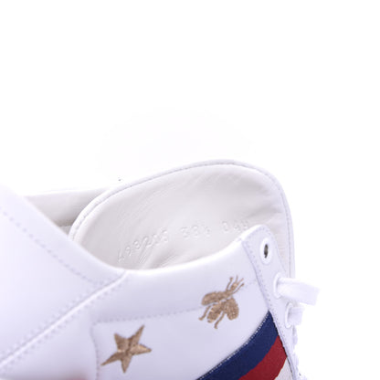 Gucci Calfskin Bee Star Embroidered Sylvie Web Ace Sneakers 38.5 White 9 of 10