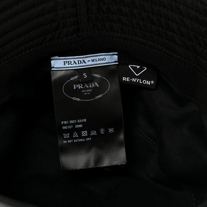 Prada Re-Nylon Metal Triangle Logo Womens Bucket Hat S Black 8 of 8