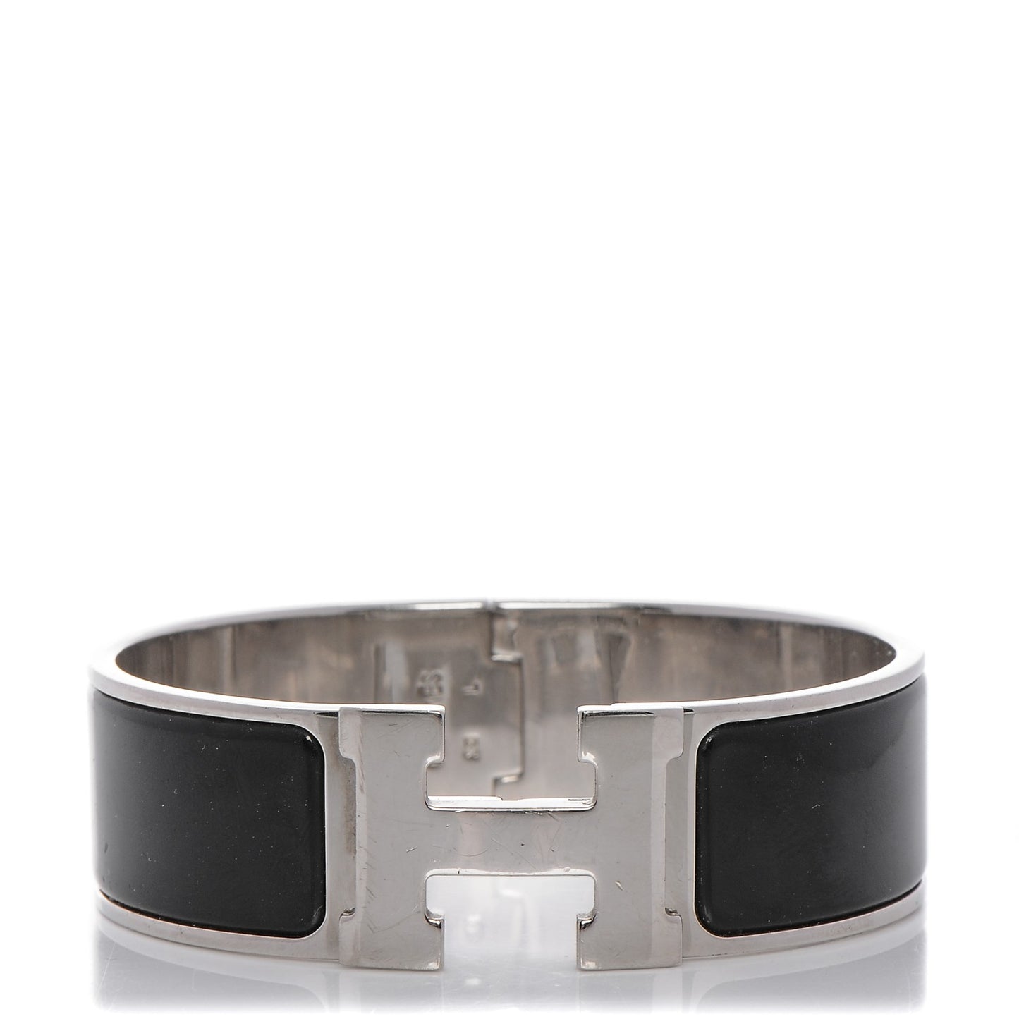 Enamel Wide Clic Clac H Bracelet GM Black